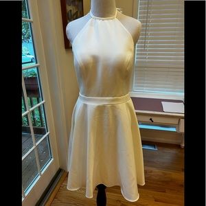 Size 8 aqua brand white/cream zipper dress NWT